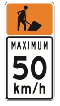 A rectangular orange sign marking the end of a construction speed zone.