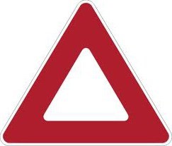 A red and white triangle caution sign.