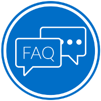 Frequently asked questions icon reading "FAQ"