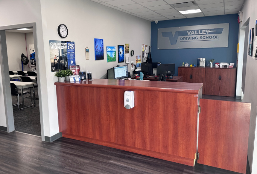 Abbotsford Reception area at Valley Driving School